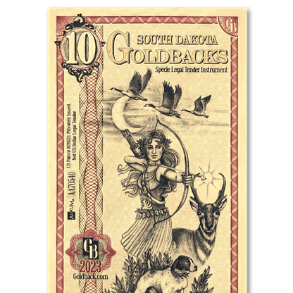 SOUTH DAKOTA Goldback 10 Note Aurum (5 Pack) - 24k Gold Bills Random - Which Mark